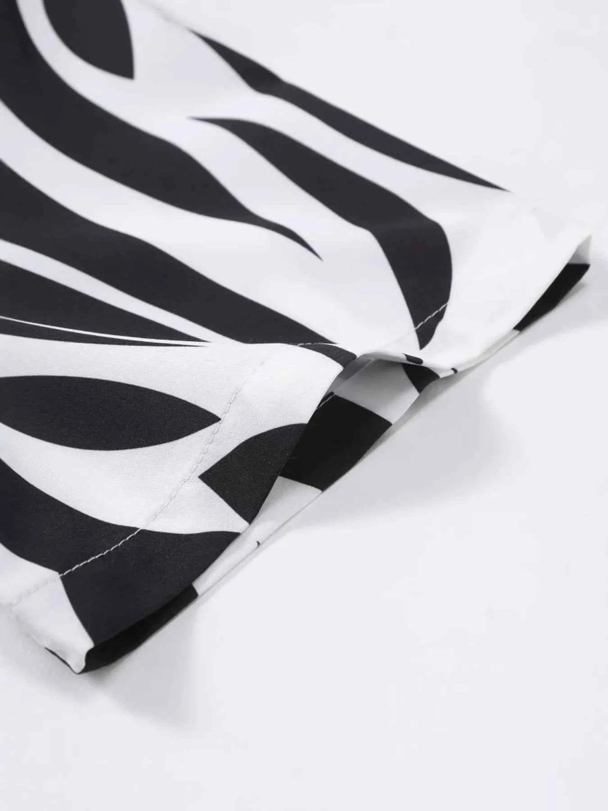 Men’s Zebra-Print Shirt & Black Shorts Set