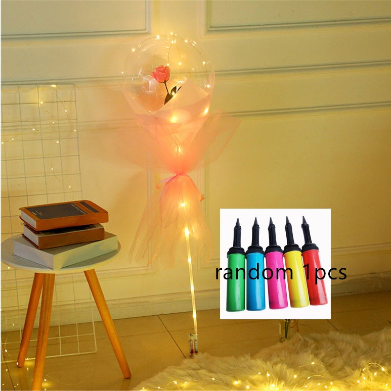 LED Luminous Balloon Rose Bouquet | Transparent Bobo Ball | Light-Up Flower Gift — Prime Trend Market