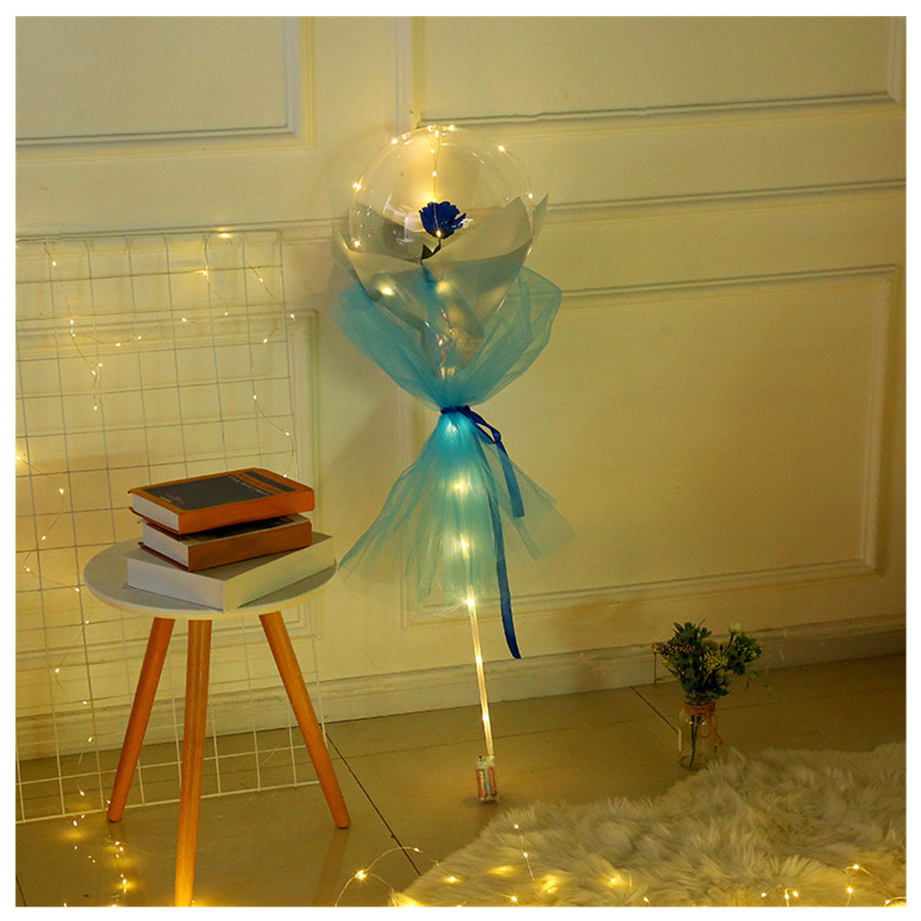 LED Luminous Balloon Rose Bouquet | Transparent Bobo Ball | Light-Up Flower Gift — Prime Trend Market