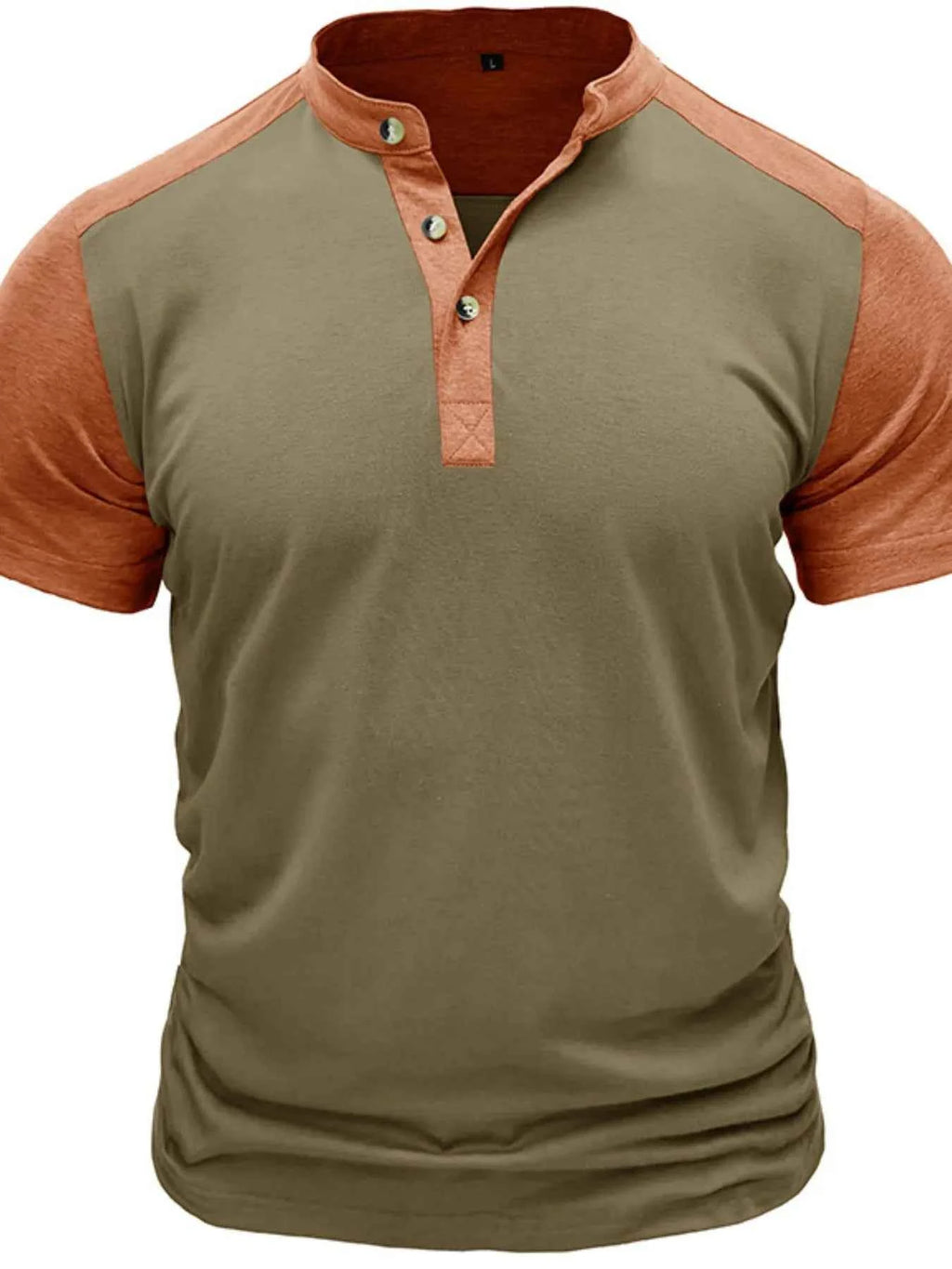 Men’s Color-Block Short-Sleeve Henley Shirt