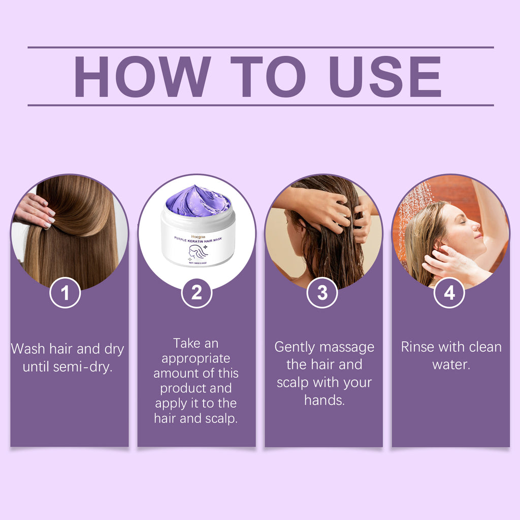 Hoegoa Keratin Purple Hair Mask — Nourishing & Moisturizing for Dry, Frizzy Hair — Prime Trend Market