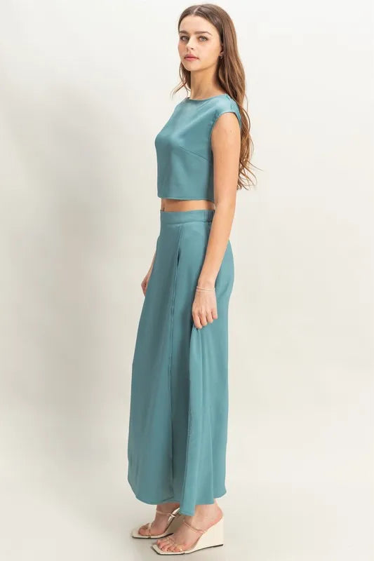 HYFVE Sleeveless Crop Top & Maxi Skirt Set