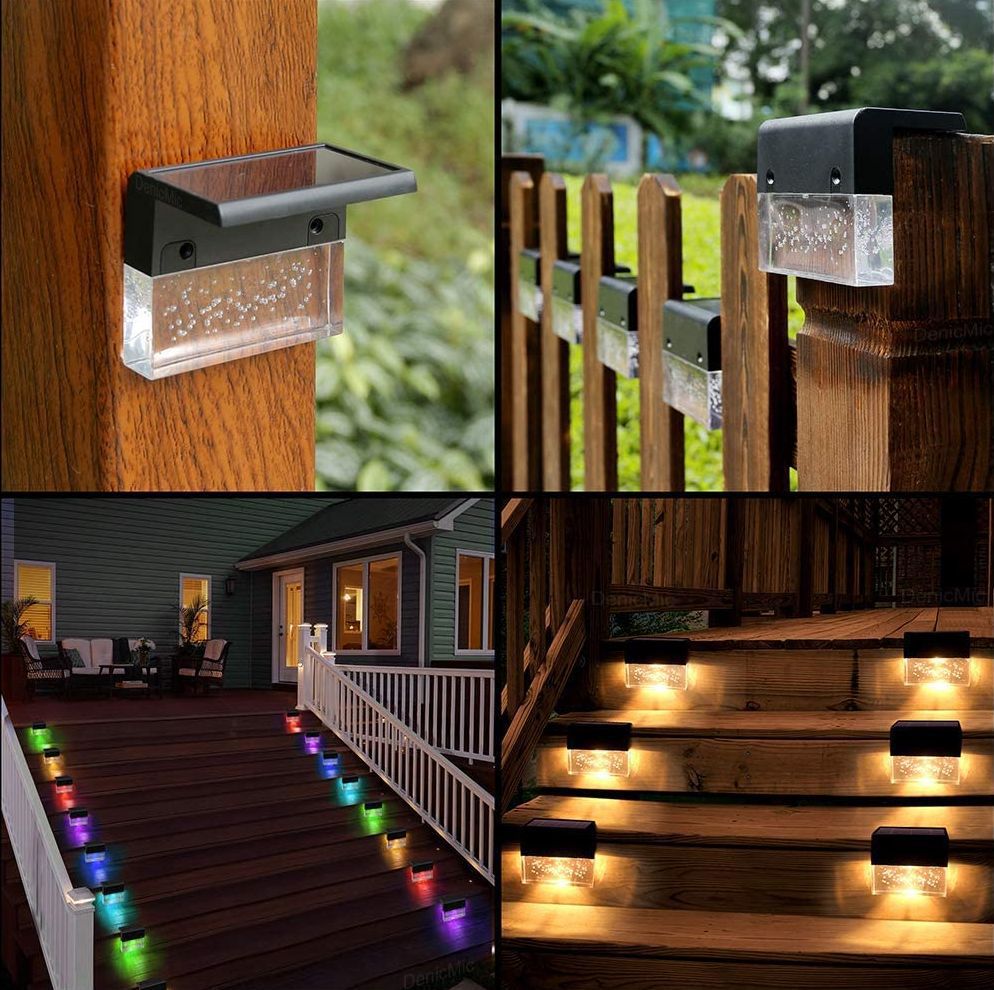 Solar RGB LED Step & Fence Light | Waterproof | Color Changing | Outdoor Deck Stair Light — Prime Trend Market