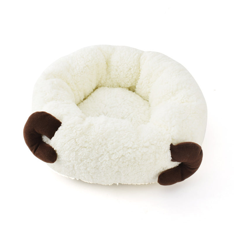 Premium Lamb Wool Round Pet Bed — Deep Sleep Donut Nest, Ultra-Soft, 3 Sizes — Prime Trend Market