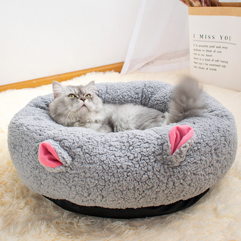 Premium Lamb Wool Round Pet Bed — Deep Sleep Donut Nest, Ultra-Soft, 3 Sizes — Prime Trend Market