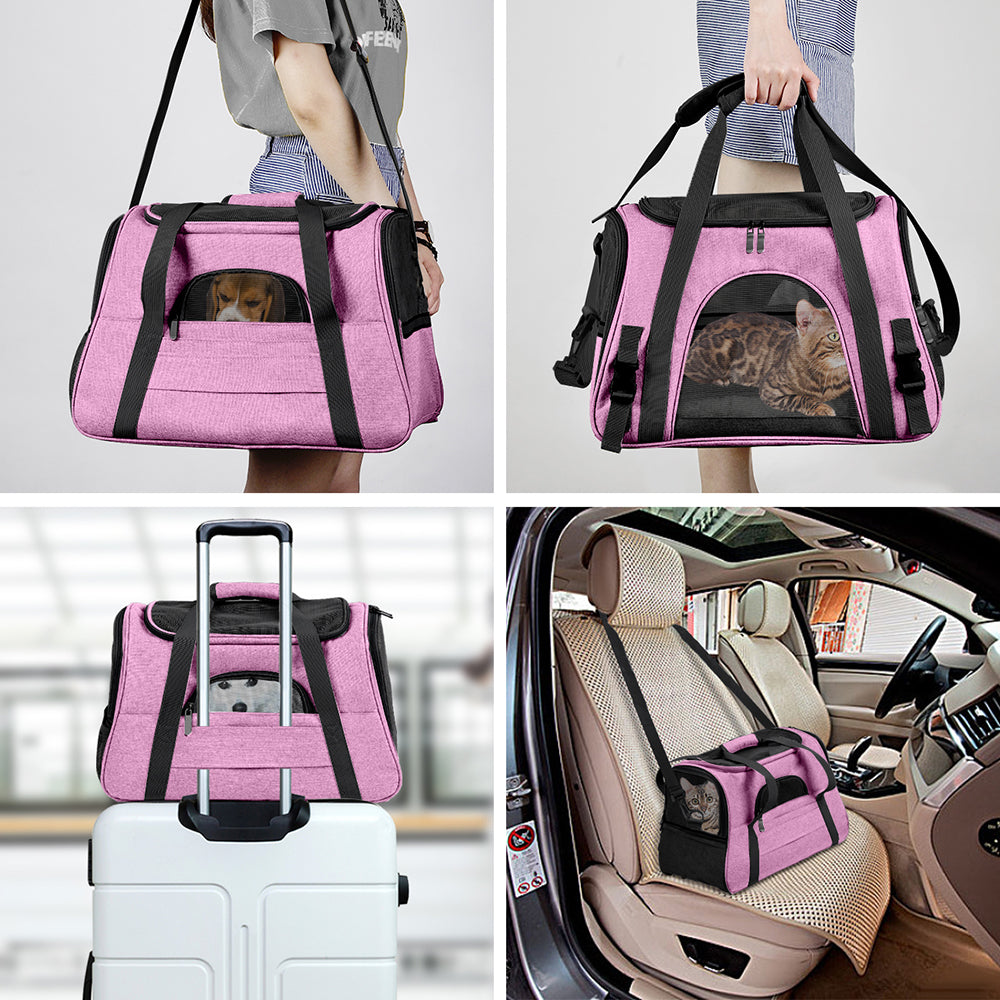 Luxury Breathable Foldable Pet Carrier Bag – Soft-Sided Travel Handbag for Cats & Dogs — Prime Trend Market
