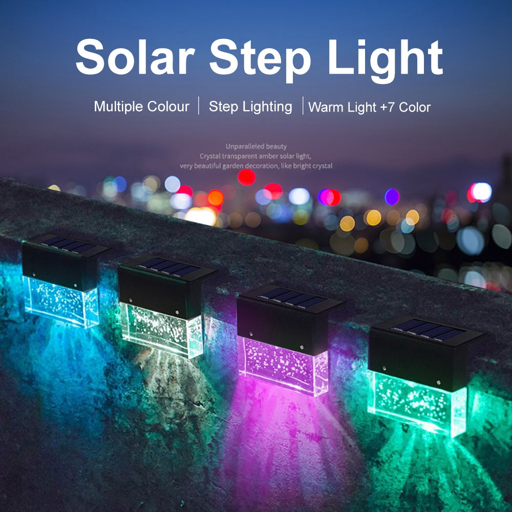 Solar RGB LED Step & Fence Light | Waterproof | Color Changing | Outdoor Deck Stair Light — Prime Trend Market