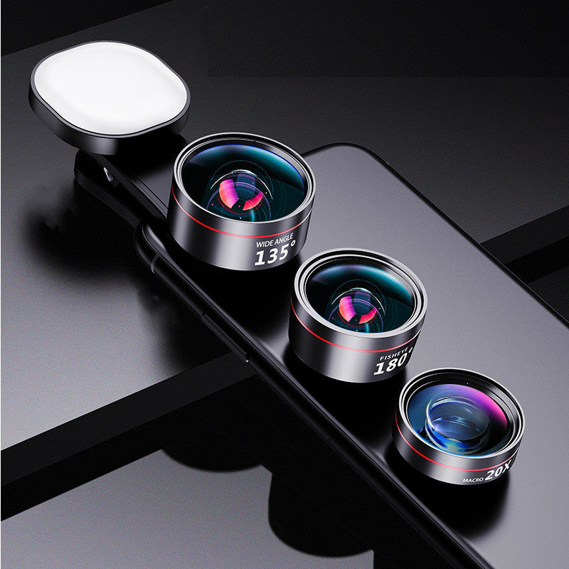 Luxury Pro Creator Smartphone Lens Kit with LED Fill Light — Wide Angle, Macro & Fisheye | 4K HD — Prime Trend Market