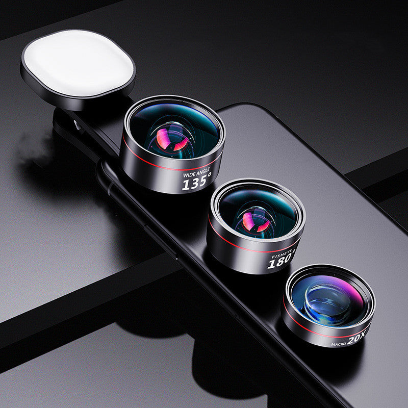 Luxury Pro Creator Smartphone Lens Kit with LED Fill Light — Wide Angle, Macro & Fisheye | 4K HD — Prime Trend Market