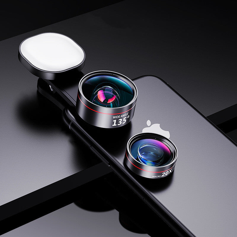 Luxury Pro Creator Smartphone Lens Kit with LED Fill Light — Wide Angle, Macro & Fisheye | 4K HD — Prime Trend Market