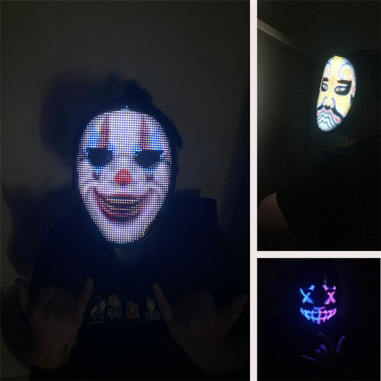 APP-Controlled LED Face-Changing Glowing Mask | Music Reactive DIY Party Mask — Prime Trend Market