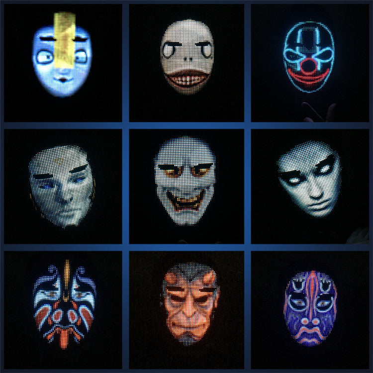 APP-Controlled LED Face-Changing Glowing Mask | Music Reactive DIY Party Mask — Prime Trend Market