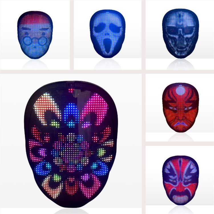 APP-Controlled LED Face-Changing Glowing Mask | Music Reactive DIY Party Mask — Prime Trend Market