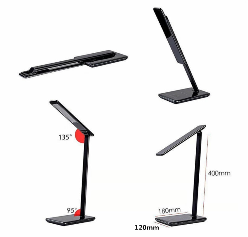 2-in-1 LED Desk Lamp & Wireless Charger | Foldable Touch Dimmer Bedside Light — Prime Trend Market
