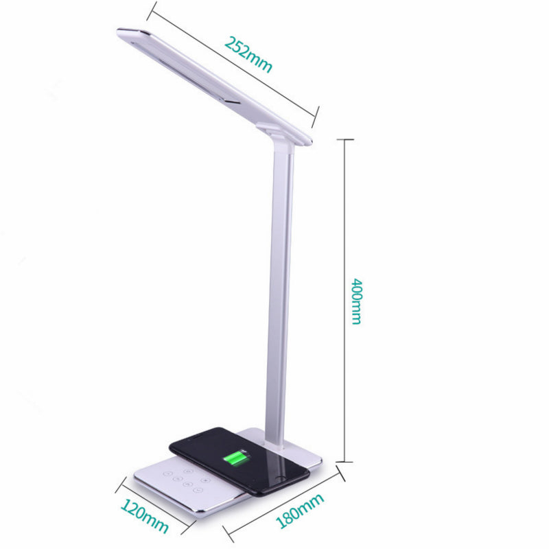 2-in-1 LED Desk Lamp & Wireless Charger | Foldable Touch Dimmer Bedside Light — Prime Trend Market