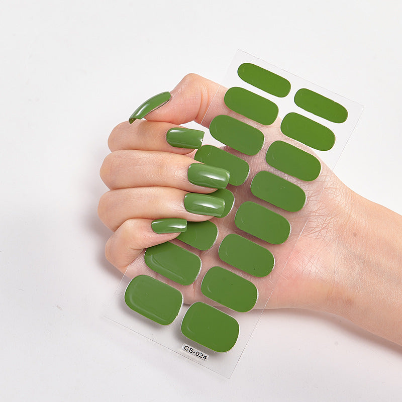 Pure Color Nail Stickers — 16pcs Solid Shade Press-On Set — Prime Trend Market