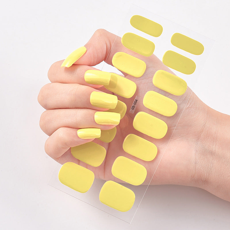 Pure Color Nail Stickers — 16pcs Solid Shade Press-On Set — Prime Trend Market
