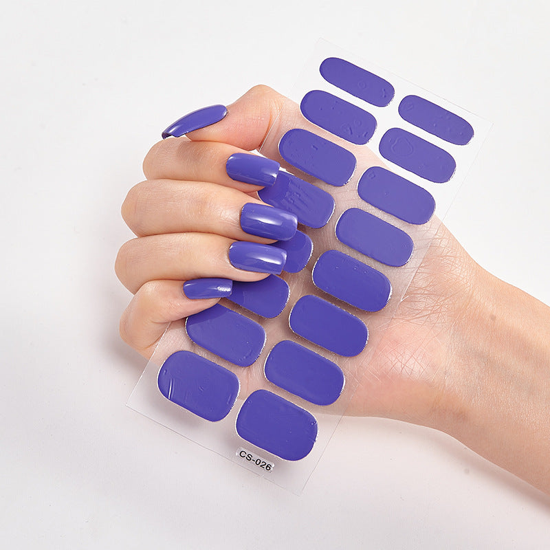 Pure Color Nail Stickers — 16pcs Solid Shade Press-On Set — Prime Trend Market
