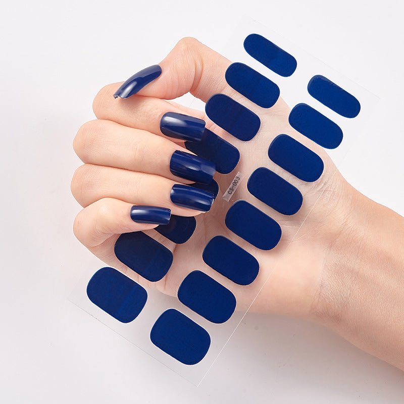 Pure Color Nail Stickers — 16pcs Solid Shade Press-On Set — Prime Trend Market