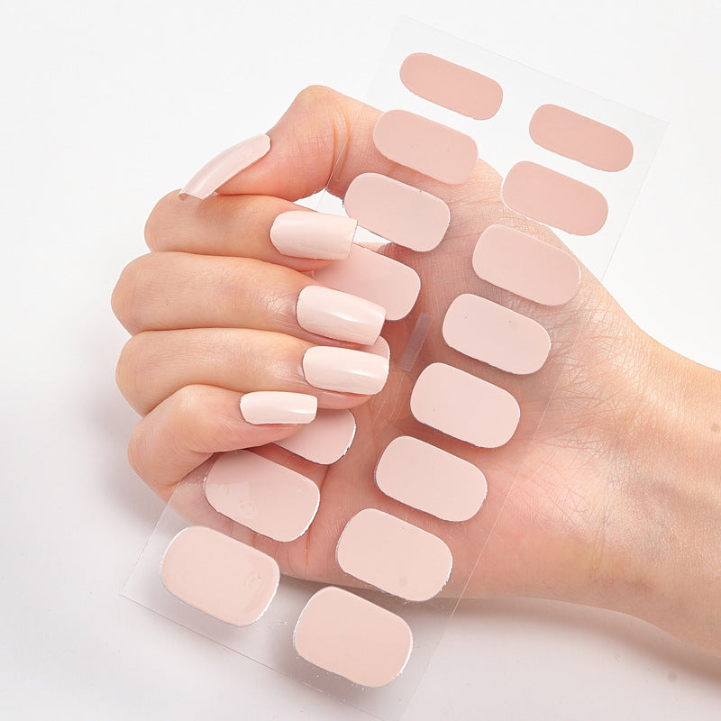 Pure Color Nail Stickers — 16pcs Solid Shade Press-On Set — Prime Trend Market