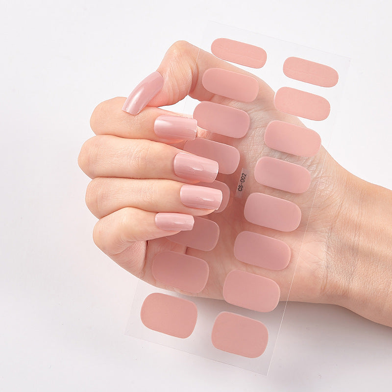 Pure Color Nail Stickers — 16pcs Solid Shade Press-On Set — Prime Trend Market