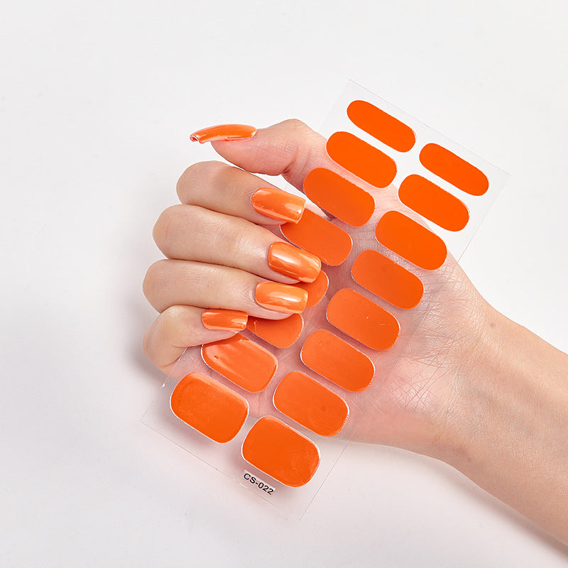 Pure Color Nail Stickers — 16pcs Solid Shade Press-On Set — Prime Trend Market