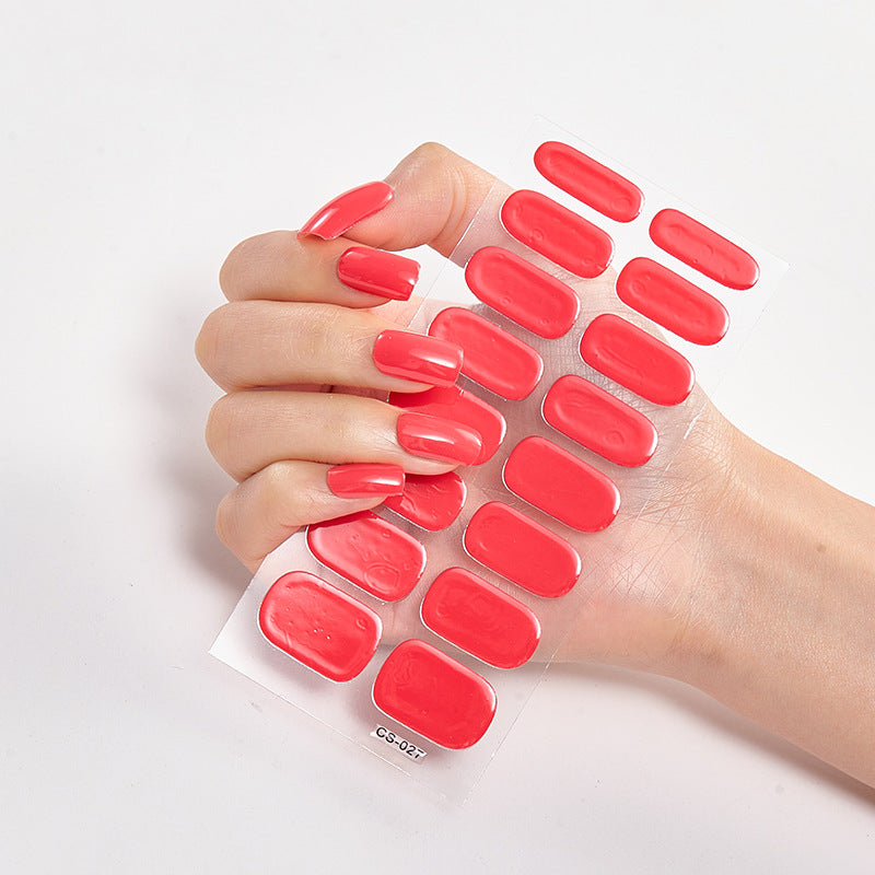 Pure Color Nail Stickers — 16pcs Solid Shade Press-On Set — Prime Trend Market