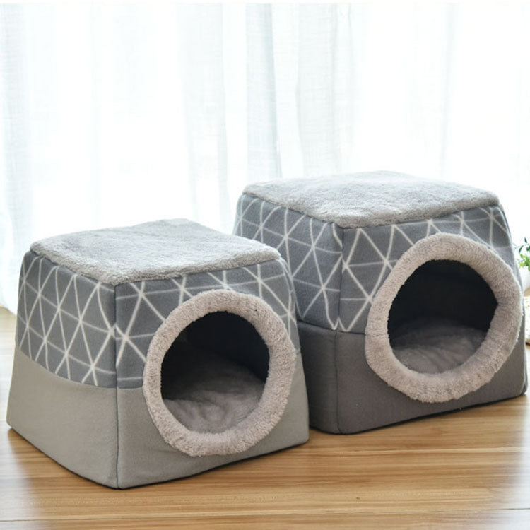 Premium Space Capsule Cat House — Flannel Tunnel Bed, All Seasons, 2 Colors & 2 Sizes — Prime Trend Market