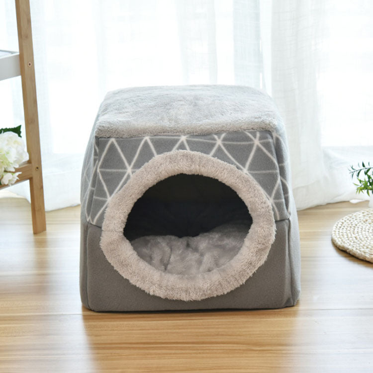 Premium Space Capsule Cat House — Flannel Tunnel Bed, All Seasons, 2 Colors & 2 Sizes — Prime Trend Market