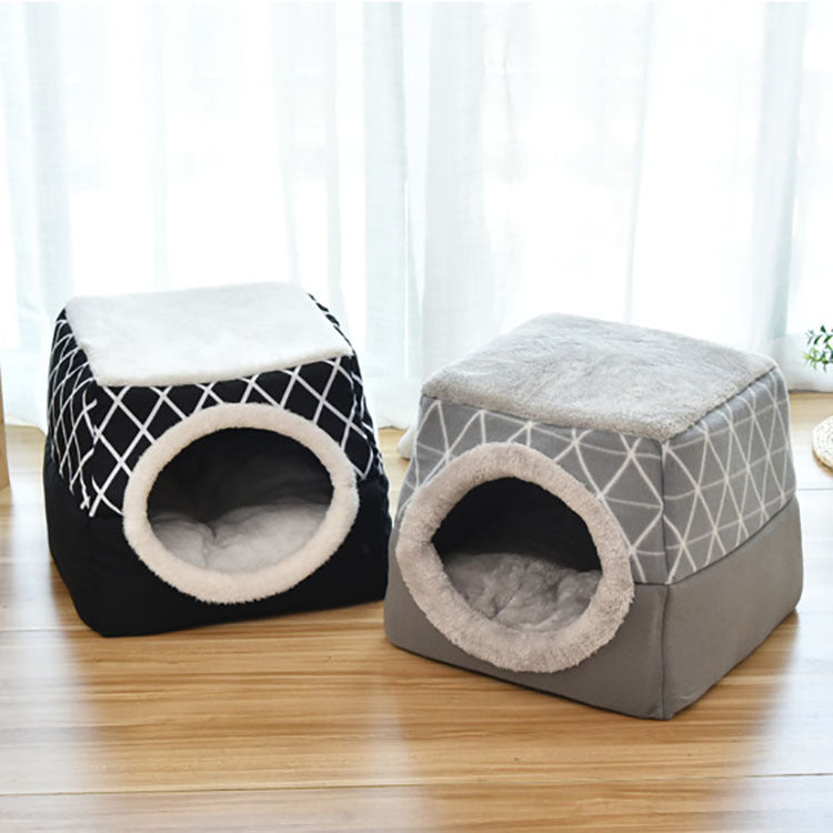 Premium Space Capsule Cat House — Flannel Tunnel Bed, All Seasons, 2 Colors & 2 Sizes — Prime Trend Market