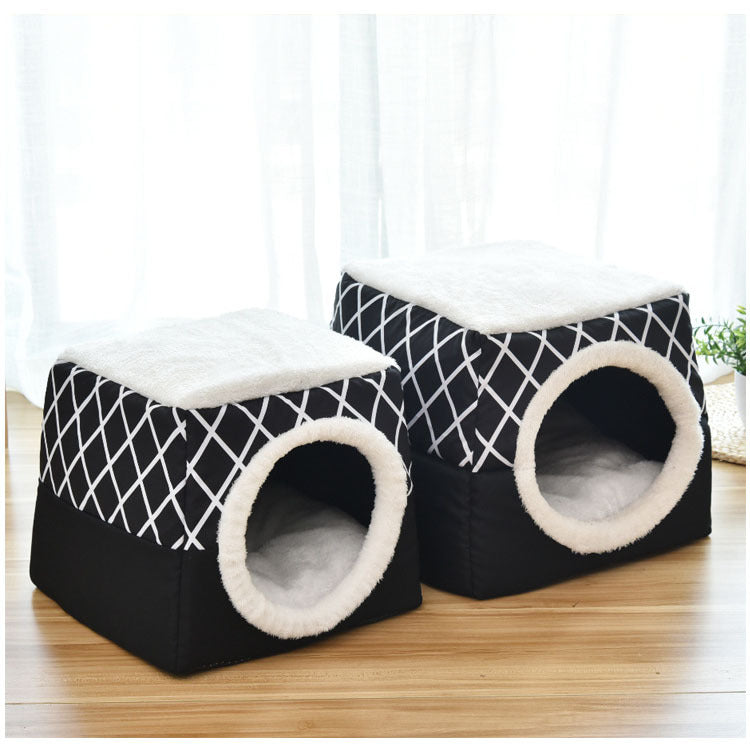 Premium Space Capsule Cat House — Flannel Tunnel Bed, All Seasons, 2 Colors & 2 Sizes — Prime Trend Market