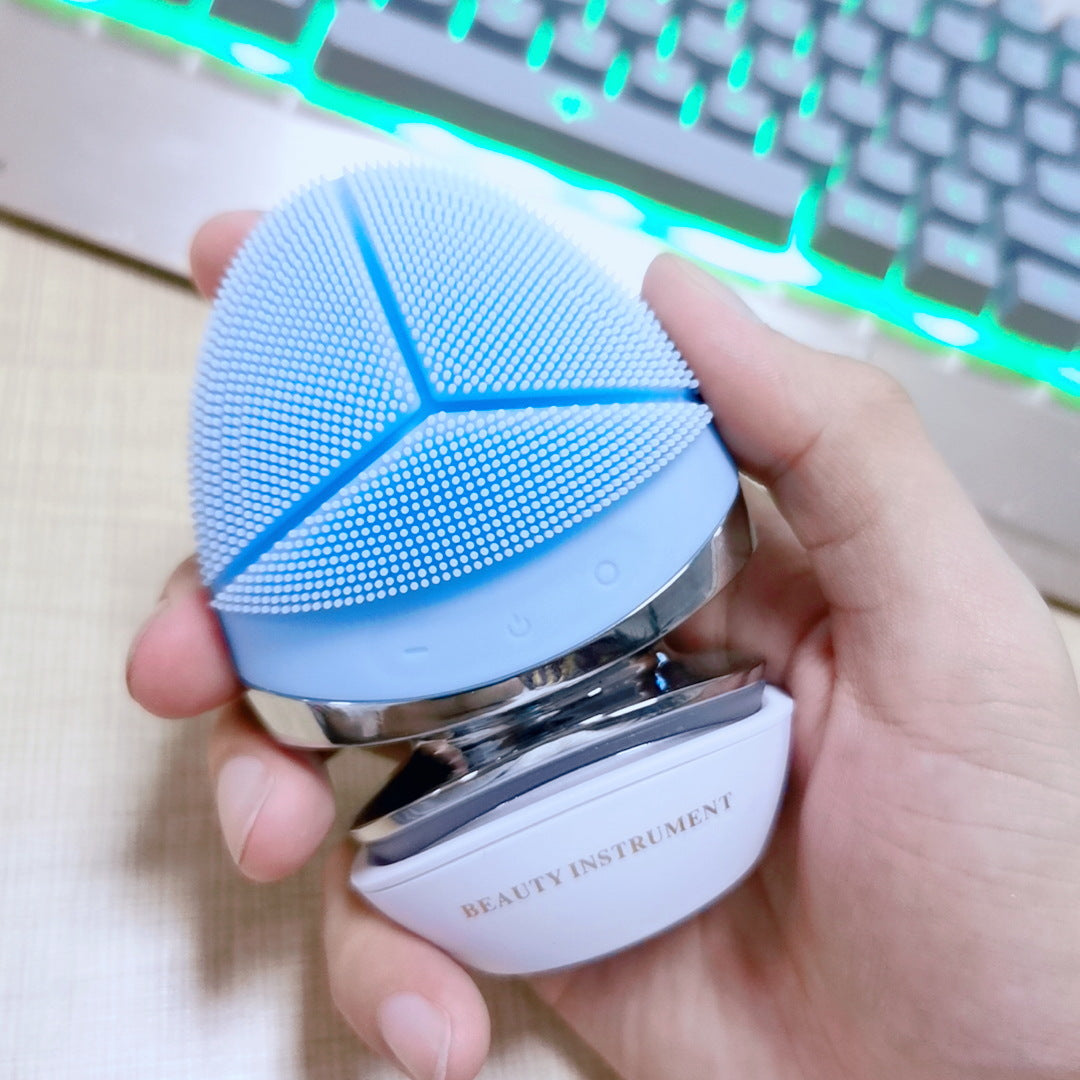 Luxury 5-in-1 Silicone Facial Cleansing & Lifting Device — Ultrasonic, EMS Microcurrent, IPL, Heat & Vibration Skin Care Tool — Prime Trend Market