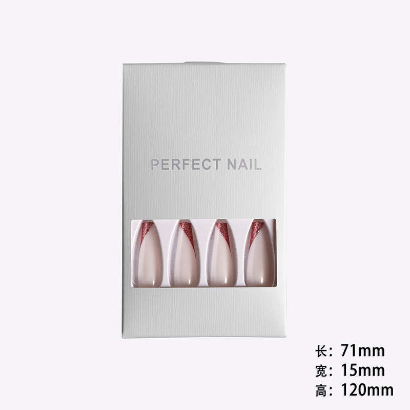 Rose Gold French Ballet Press-On Nails — Beveled Edge Long Fake Nails | Boxed Set — Prime Trend Market