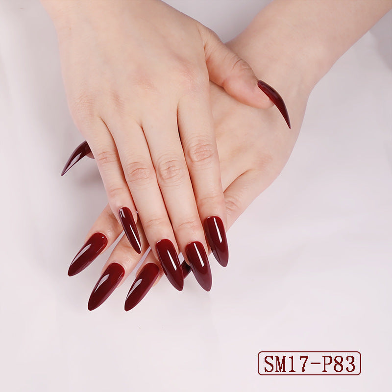 Long Almond Press-On Nails — Solid Color Salon Nails | 12 Styles — Prime Trend Market