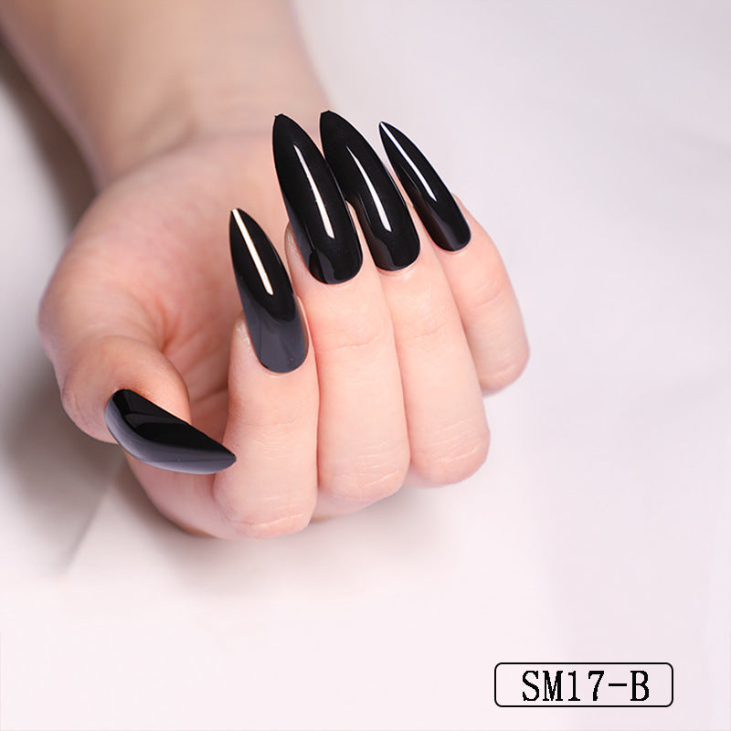 Long Almond Press-On Nails — Solid Color Salon Nails | 12 Styles — Prime Trend Market
