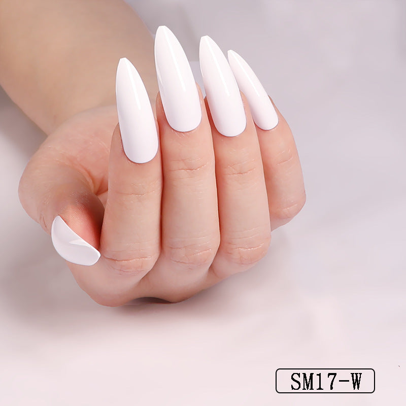 Long Almond Press-On Nails — Solid Color Salon Nails | 12 Styles — Prime Trend Market