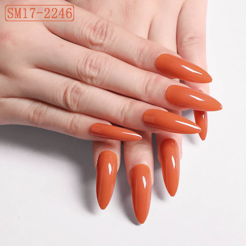 Long Almond Press-On Nails — Solid Color Salon Nails | 12 Styles — Prime Trend Market