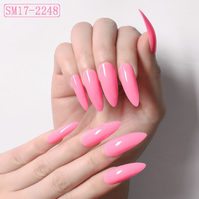 Long Almond Press-On Nails — Solid Color Salon Nails | 12 Styles — Prime Trend Market