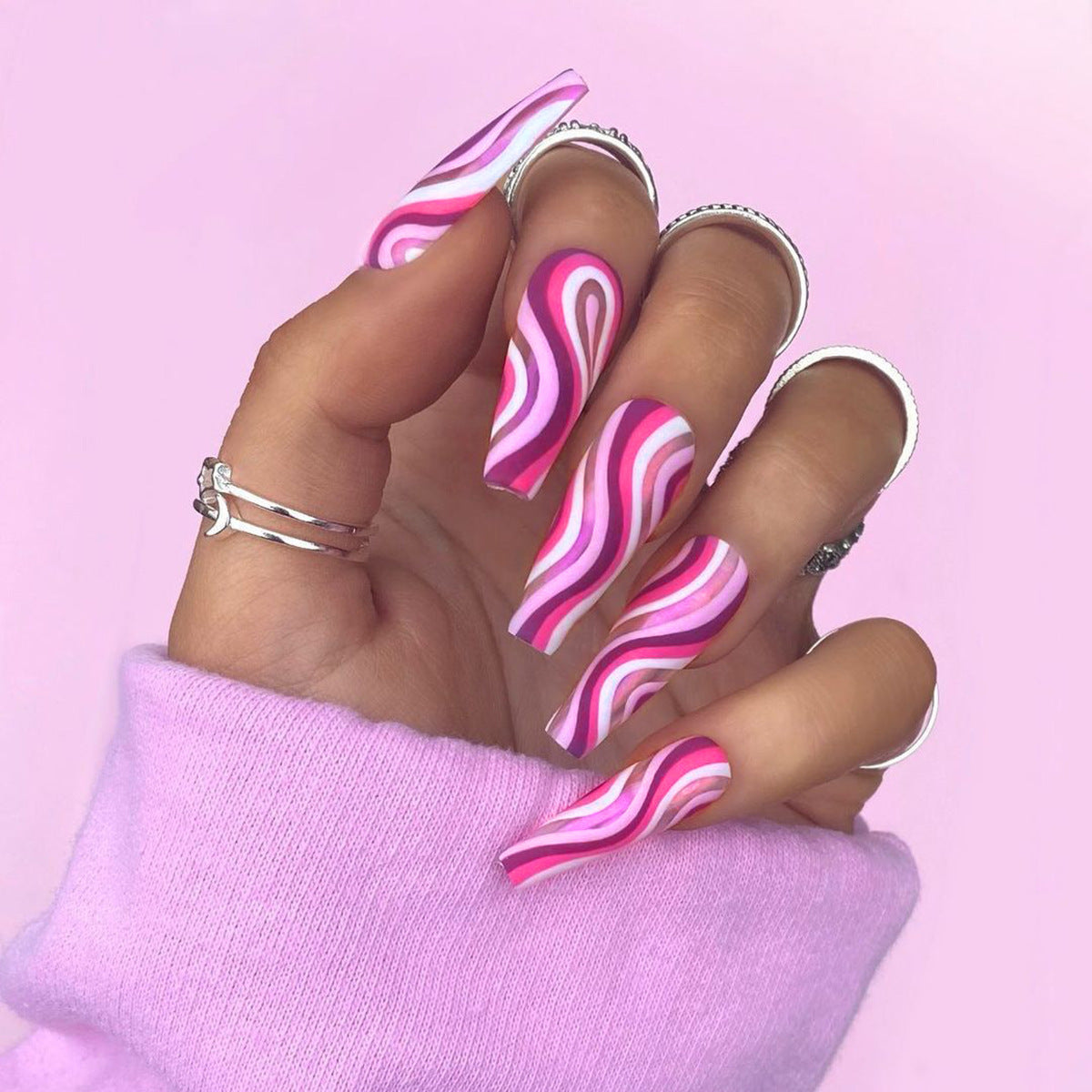Rose Red Artistic Press-On Nails — Detachable Wearable Fake Nails | 24pcs + Glue — Prime Trend Market
