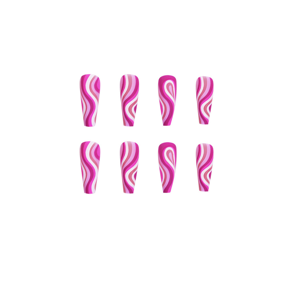Rose Red Artistic Press-On Nails — Detachable Wearable Fake Nails | 24pcs + Glue — Prime Trend Market