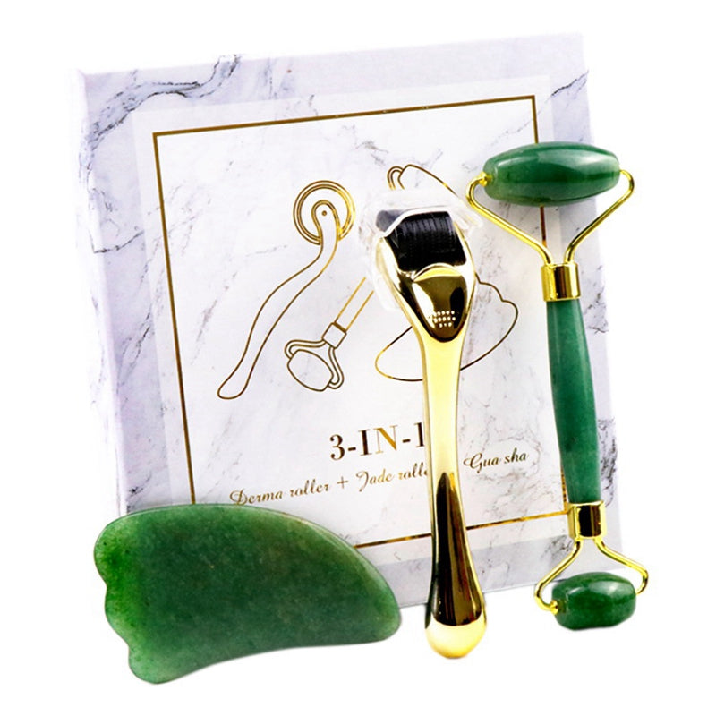 Luxury Crystal Gua Sha & Jade Roller Spa Set | Micro-needle Face Scraping Beauty Ritual — Prime Trend Market
