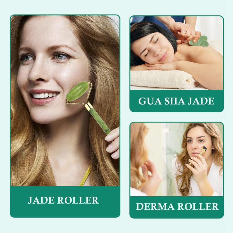 Luxury Crystal Gua Sha & Jade Roller Spa Set | Micro-needle Face Scraping Beauty Ritual — Prime Trend Market