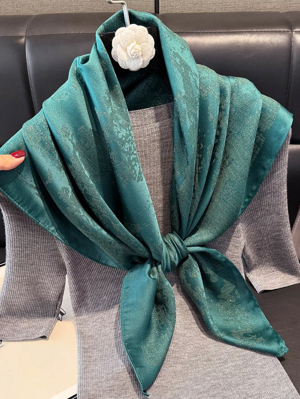 Lightweight Satin-Look Square Scarf