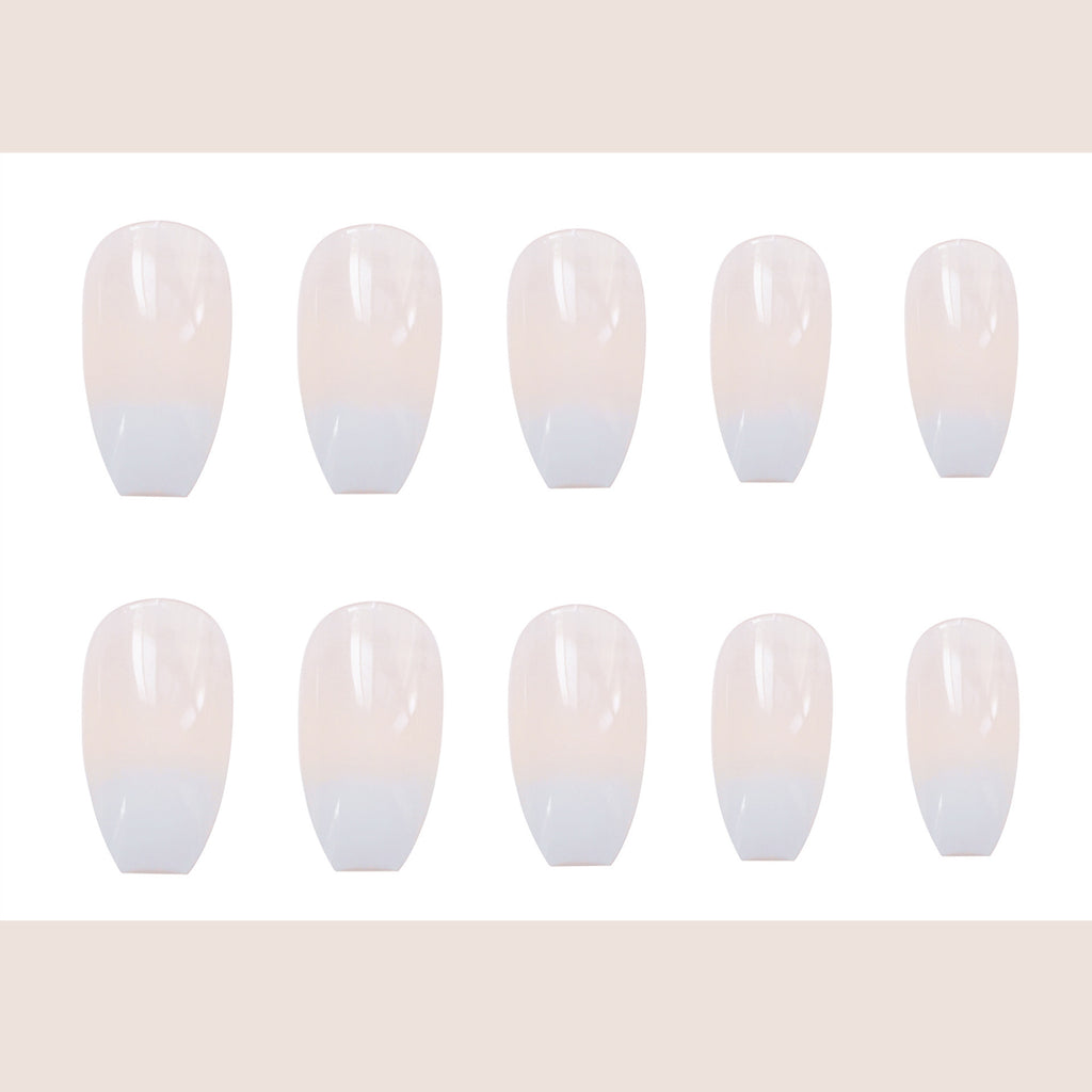 Pearl White Gradient Press-On Nails — Ballet Ombre Wearable Fake Nails — Prime Trend Market