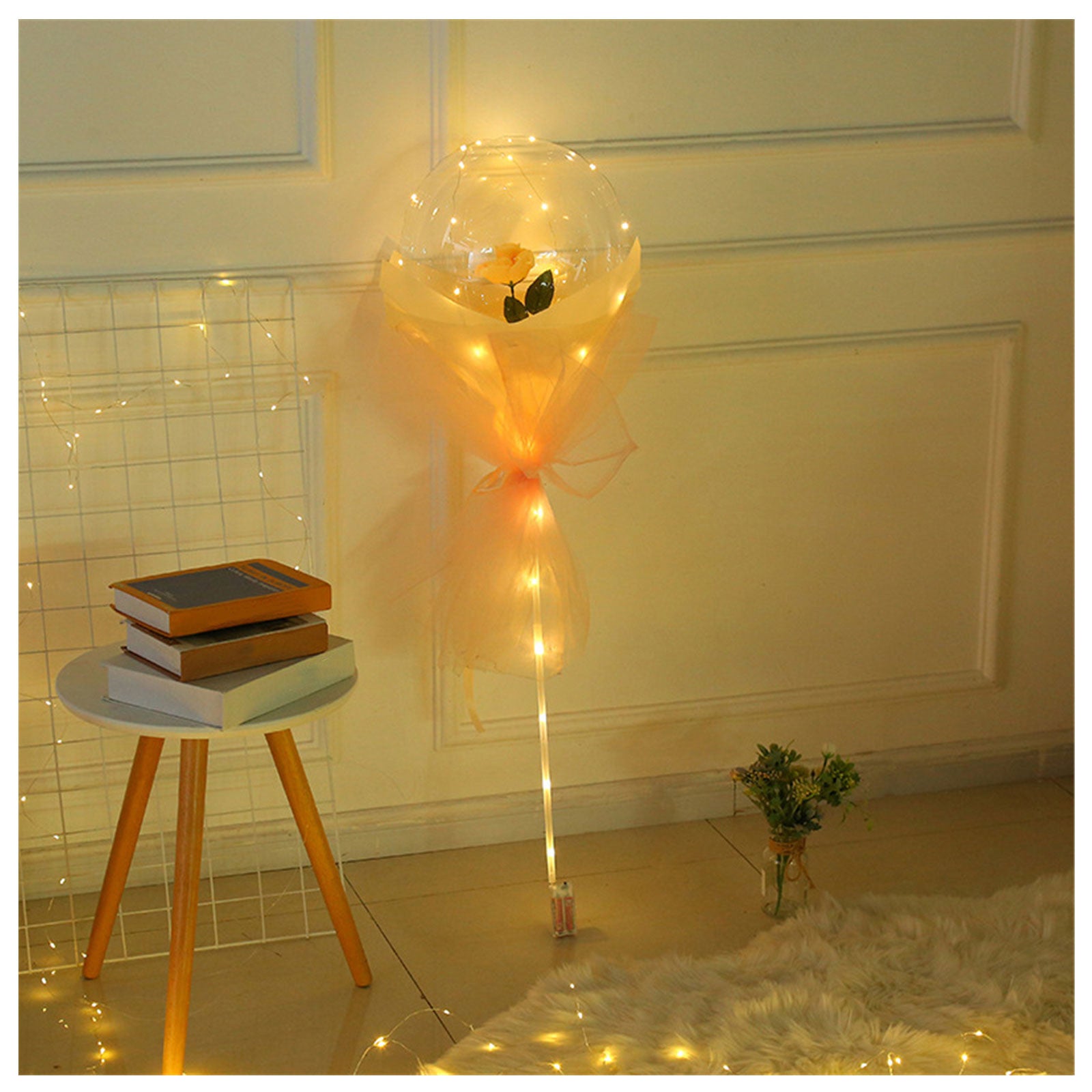 LED Luminous Balloon Rose Bouquet | Transparent Bobo Ball | Light-Up Flower Gift — Prime Trend Market