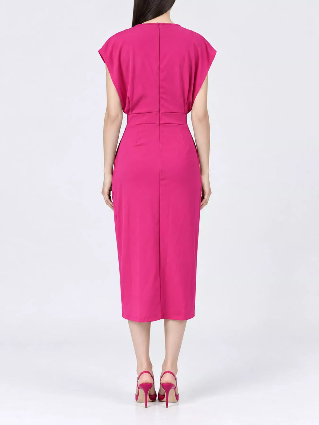 Sleeveless Gold-Tone Button-Detail Midi Dress