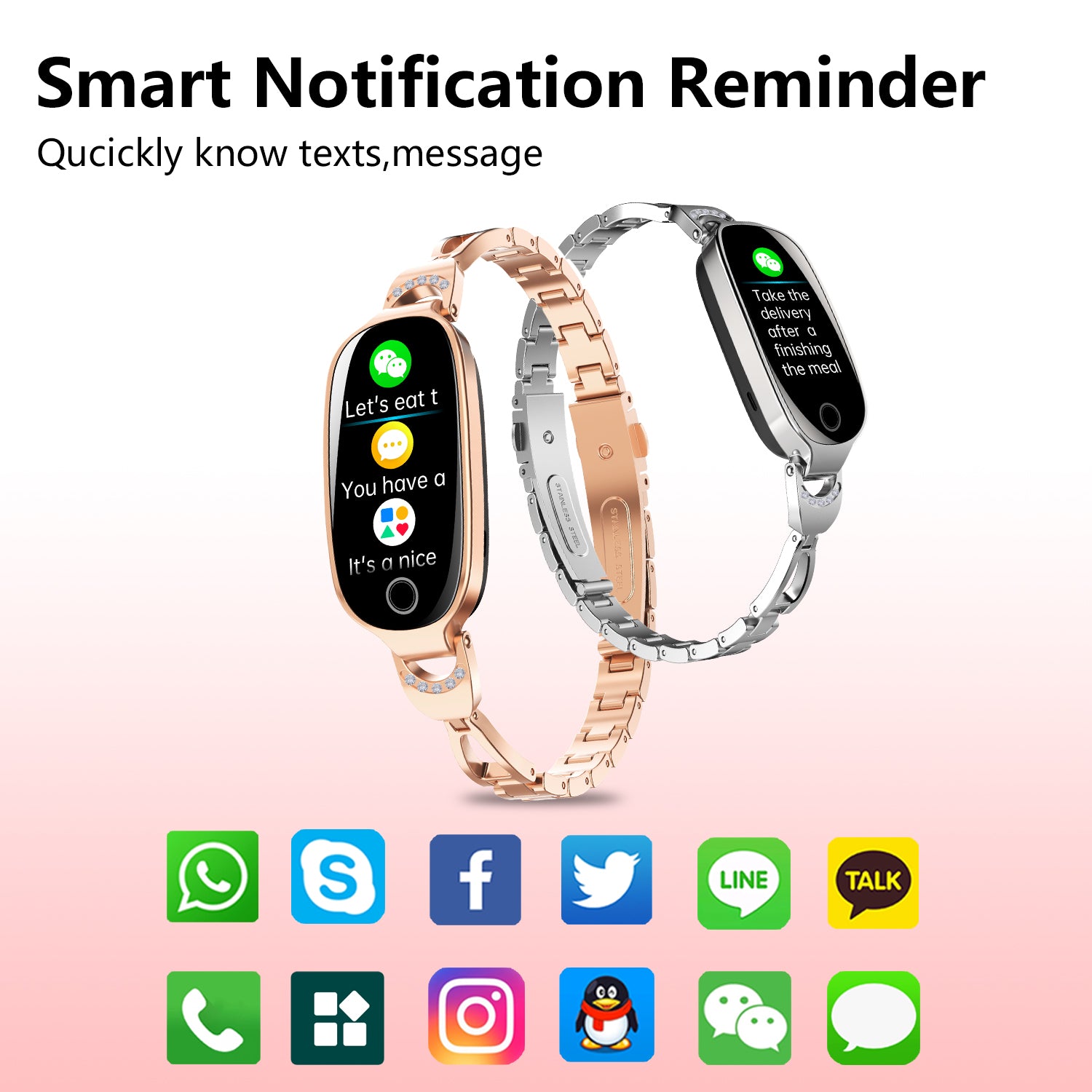 Luxury Women's Bling Smartwatch — Menstrual Cycle, Heart Rate, Remote Photography & More — Prime Trend Market