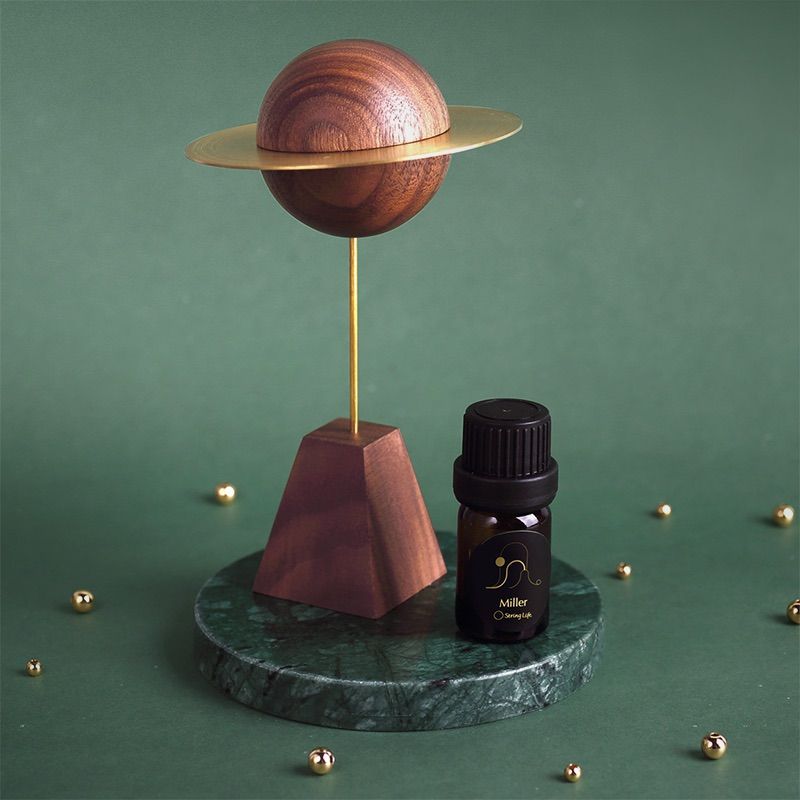 Luxury Asteroid Aromatherapy Oil Diffuser — Black Walnut Sculptural Home Scent — Prime Trend Market