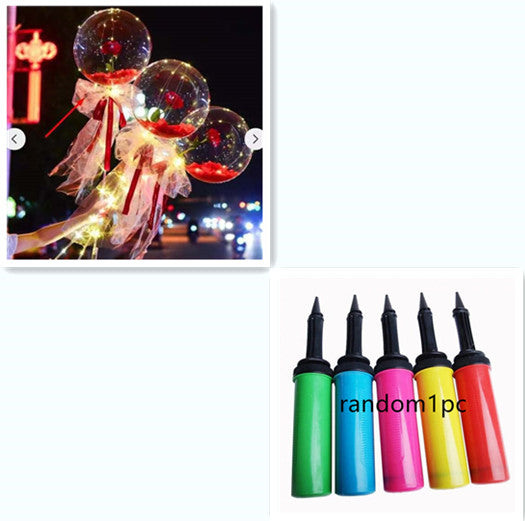 LED Luminous Balloon Rose Bouquet | Transparent Bobo Ball | Light-Up Flower Gift — Prime Trend Market