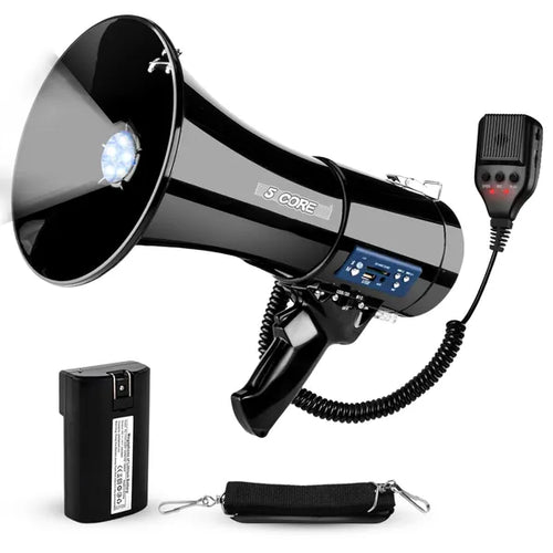 5 Core Megaphone 50W — Bluetooth Rechargeable Bullhorn with Siren, 1100 Yard Range — Prime Trend Market